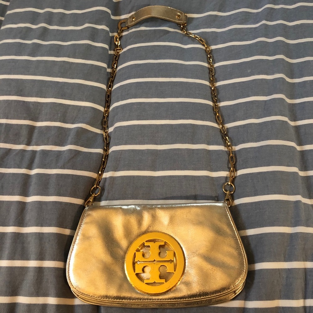 Tory Burch Gold Leather clutch/purse
